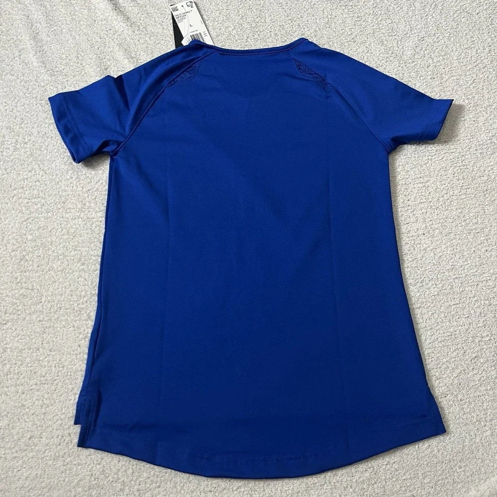 Adidas‎ Girl's Short sleeve shirt Athletic top Navy Blue youth Size Large New